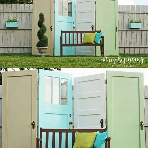 How can I repurpose old doors in my furniture upcycling projects