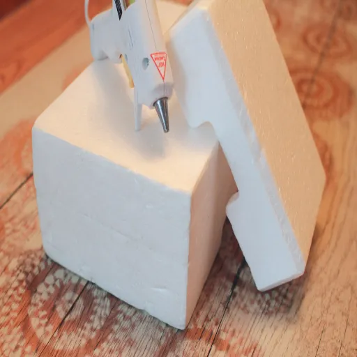 Using a Hot Glue Gun on Styrofoam